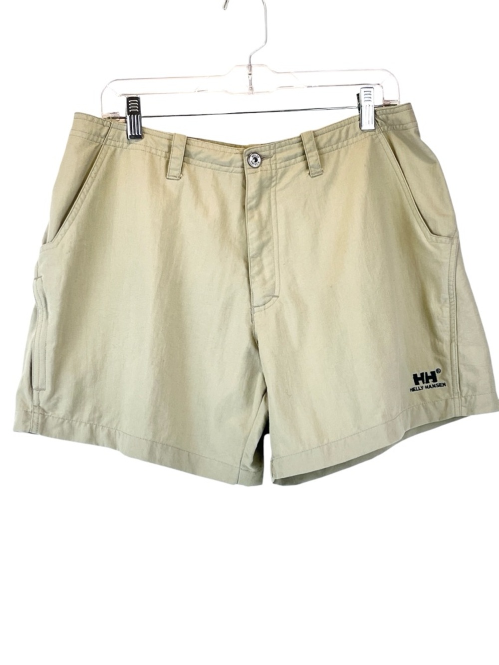 Helly Hansen Nylon Shorts 5" Inseam Hiking Outdoor Activities Tan Khaki Sz L